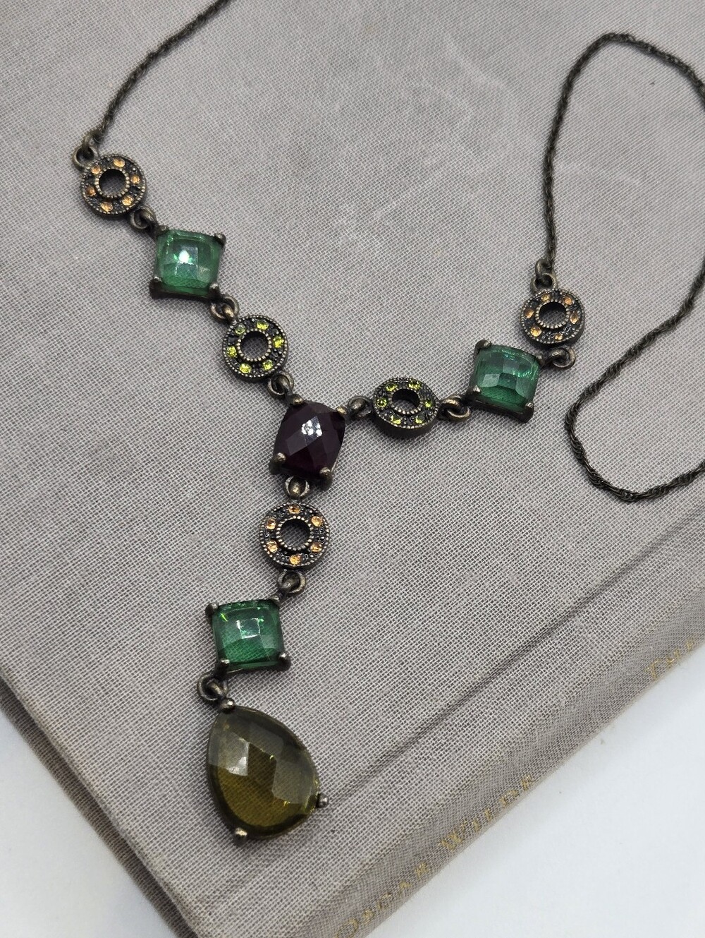 VTG Victorian Revival Y-Drop Whimsigoth Necklace y2k Glam Nina Ricci x Avon